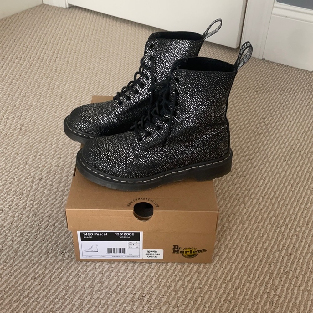 Dr. Martens Black and silver boots